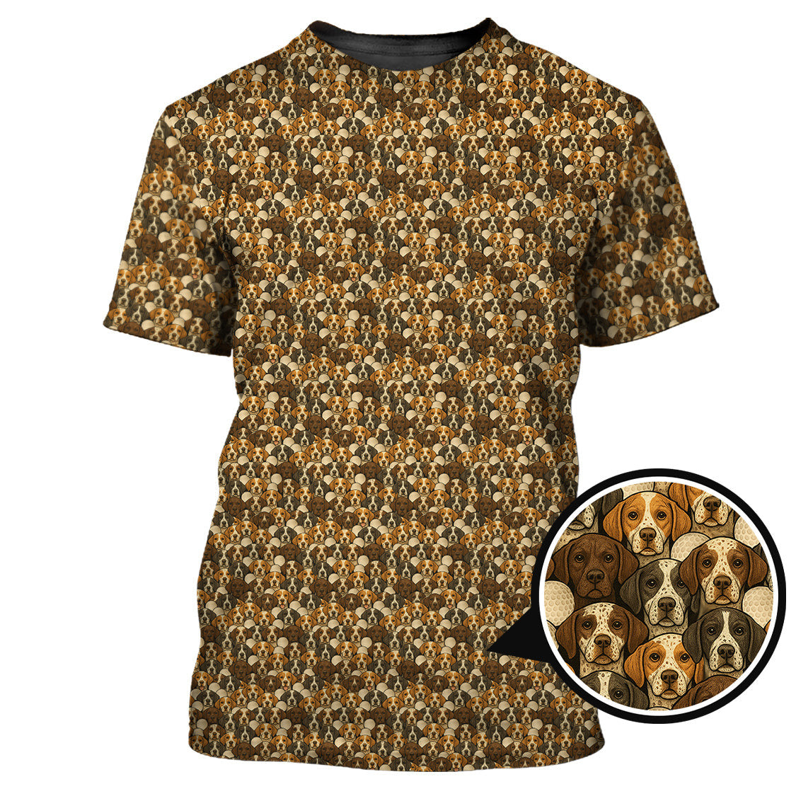 Pointer Golf Polos For Men, Pattern Golf Shirt, Dog Golf Shirt, Golf Gift For Golfers