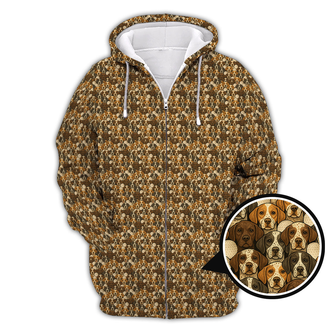 Pointer Golf Polos For Men, Pattern Golf Shirt, Dog Golf Shirt, Golf Gift For Golfers