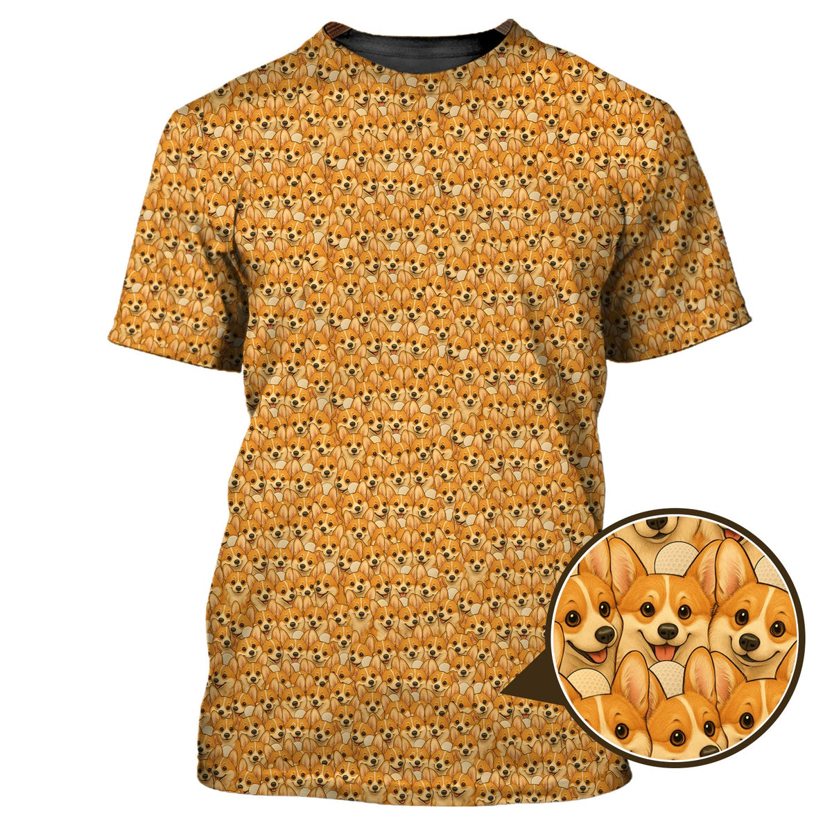 Corgi Dog Pattern Golf Shirt, Funny Corgi Golf Shirt For Dog Lovers, Golf Gift For Men's