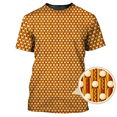 Hot Dog Golf Shirt, Funny Pattern Golf Shirt, Crazy Golf Shirt For Men