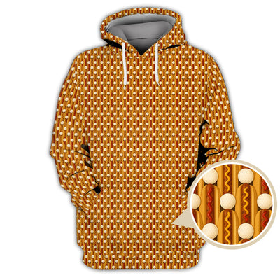 Hot Dog Golf Shirt, Funny Pattern Golf Shirt, Crazy Golf Shirt For Men