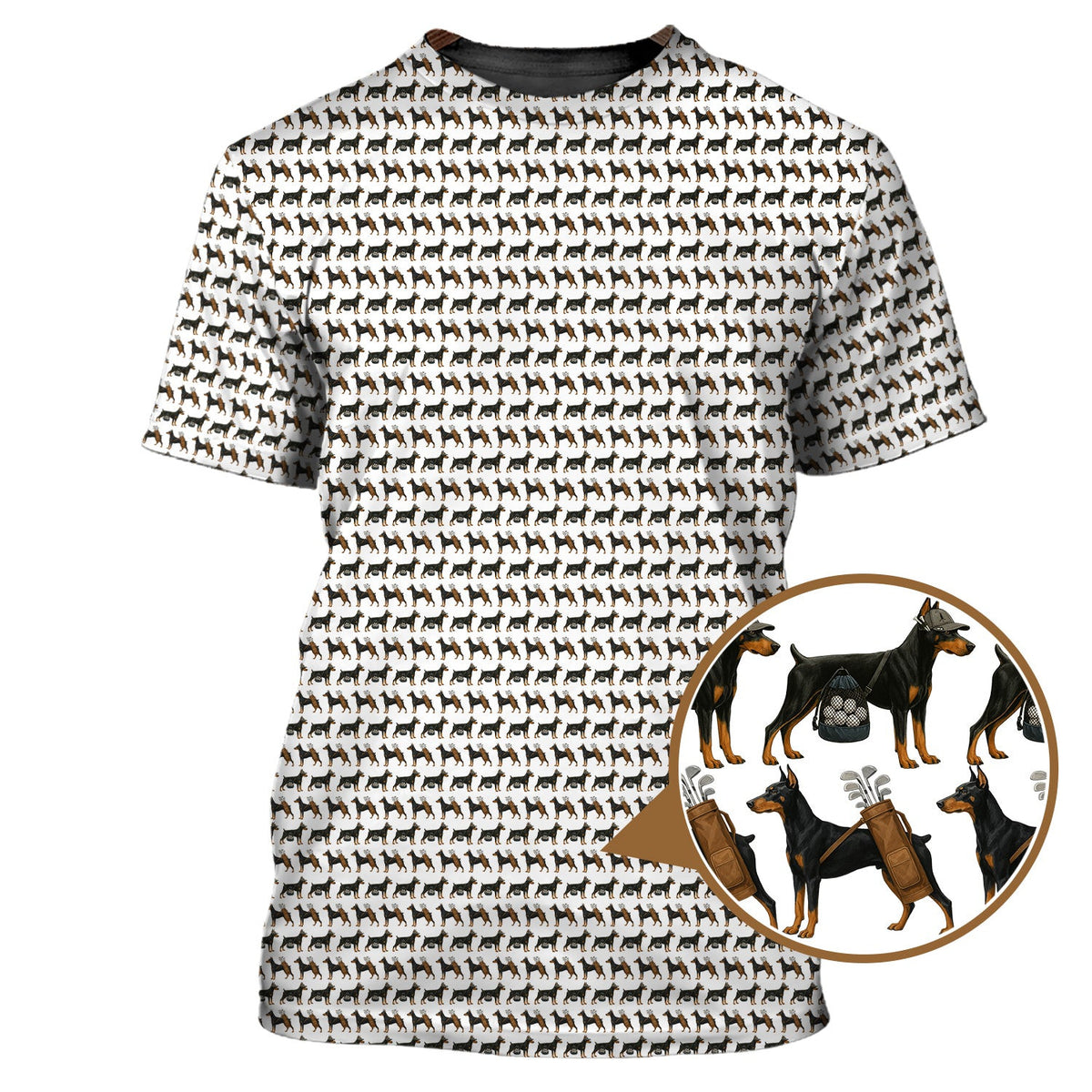 Pattern Golf Shirt For Men, Dog Golf Shirt, Crazy Golf Shirt For Golfers