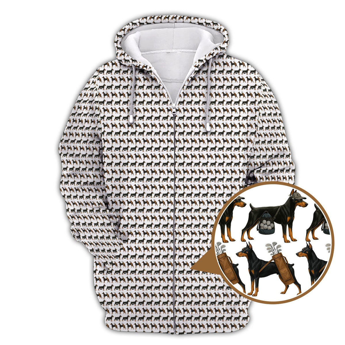 Pattern Golf Shirt For Men, Dog Golf Shirt, Crazy Golf Shirt For Golfers