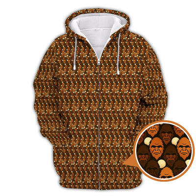 Sasquatch Golf Pattern Shirt, Crazy Golf Shirt For Men, Funny Bigfoot Golf Polos