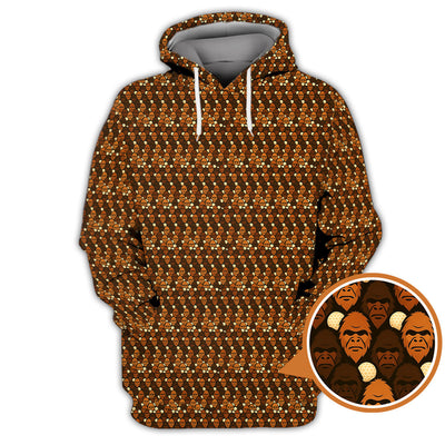 Sasquatch Golf Pattern Shirt, Crazy Golf Shirt For Men, Funny Bigfoot Golf Polos