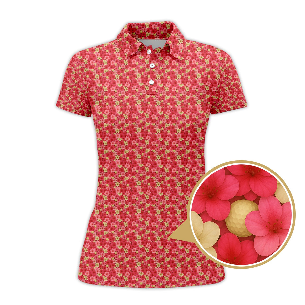 Azalea Golf Shirt, Pattern Golf Shirt, Golf Gift For Golfers