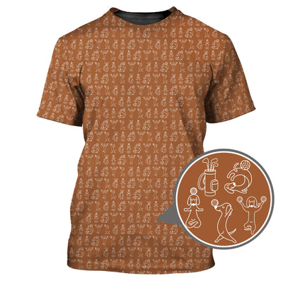 Pattern Golf Shirt, Dachshund Pattern Golf Shirt, Funny Dog Golf Polos For Pet Lovers