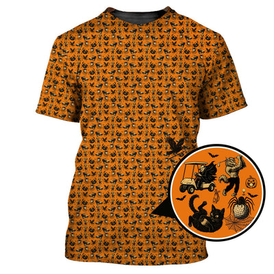 Funny Pattern Golf Shirt, Halloween Golf Shirt For Golfer, Golf Gift For Men