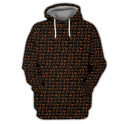 Halloween Golf Shirt, Funny Pattern Golf Shirt, Dachshund Golf Shirt For Men