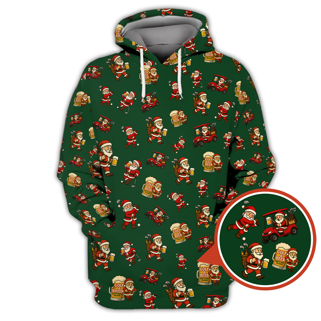 Funny Christmas Golf Shirt For Men, Pattern Golf Shirt , Golf And Beer Shirt For Golfer