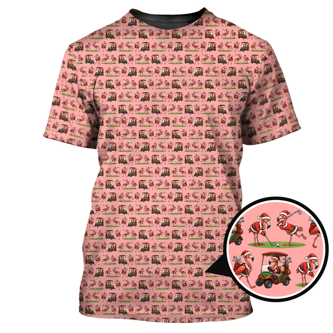 Funny Pattern Golf Shirt, Flamingo Golf Shirt, Christmas Golf Shirt For Golfer