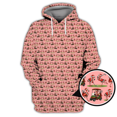 Funny Pattern Golf Shirt, Flamingo Golf Shirt, Christmas Golf Shirt For Golfer
