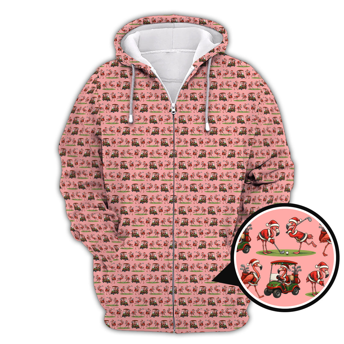 Funny Pattern Golf Shirt, Flamingo Golf Shirt, Christmas Golf Shirt For Golfer