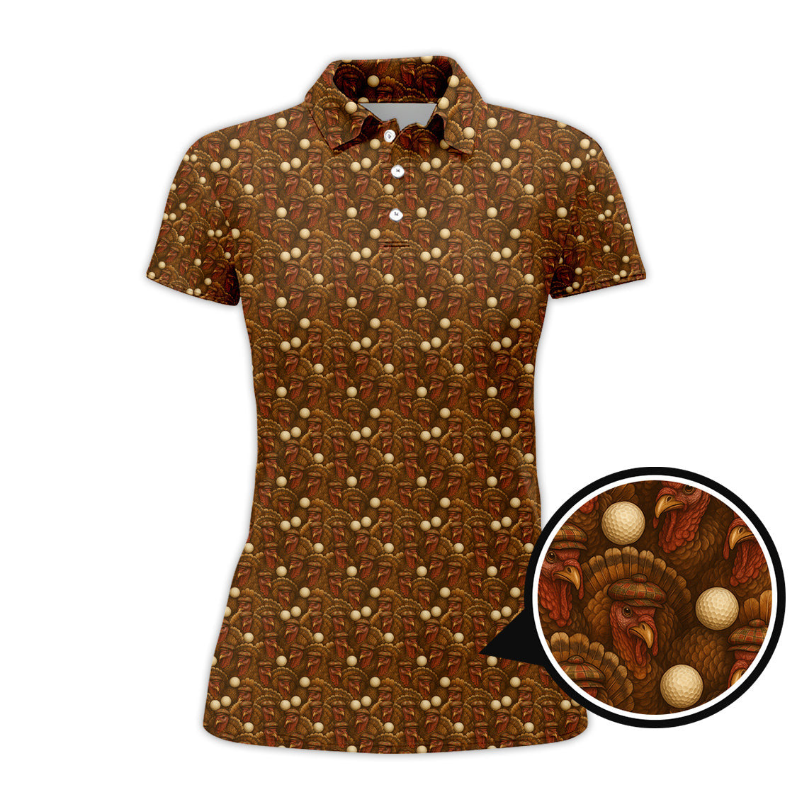 Turkey Golf Shirt For Men, Thanksgiving Golf Shirt, Funny Pattern Golf Shirt For Golfer