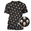 Men's Pattern Golf Shirt, Halloween Golf Shirt For Golfer, Horror Movie Shirt