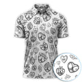 Horny Brat Sketch Pattern Polos, Funny Golf Shirt For Men, Golf Gift For Golfer