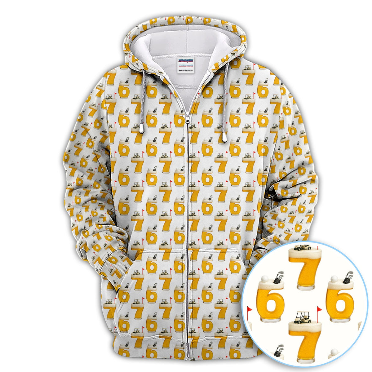 Funny Golf Beer Number 67 Polos For Men, Golf Pattern Shirt, Crazy Golf Shirt For Golfer