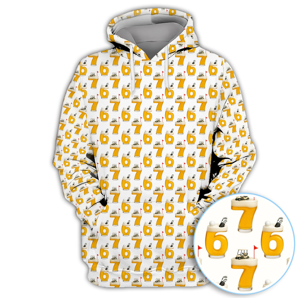 Funny Golf Beer Number 67 Polos For Men, Golf Pattern Shirt, Crazy Golf Shirt For Golfer