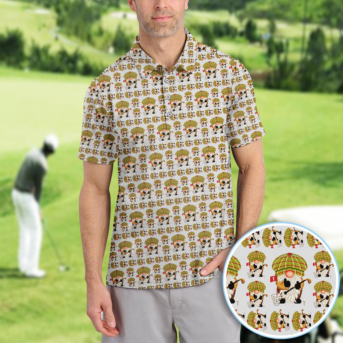 Funny Pattern Golf Shirt For Men, Christmas Golf Shirt, Golf Gift For Golfer
