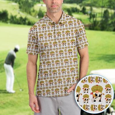Funny Pattern Golf Shirt For Men, Christmas Golf Shirt, Golf Gift For Golfer