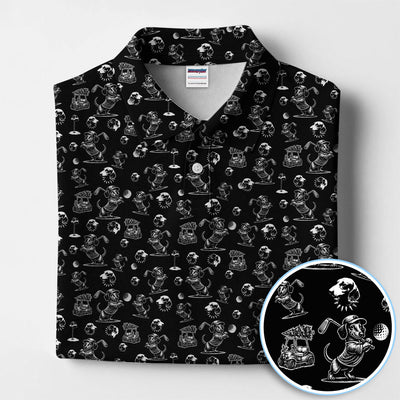 Dachshund Pattern Golf Shirt for Men, Funny Golf Polos, Golf Gift For Men