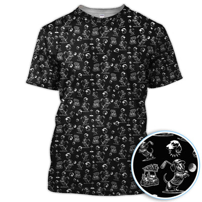 Dachshund Pattern Golf Shirt for Men, Funny Golf Polos, Golf Gift For Men