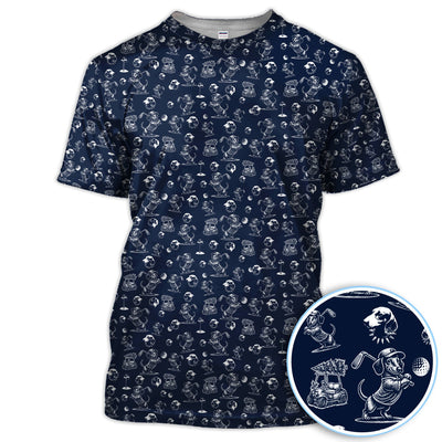 Dachshund Pattern Golf Shirt for Men, Funny Golf Polos, Golf Gift For Men