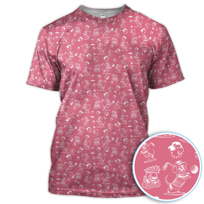 Dachshund Pattern Golf Shirt for Men, Funny Golf Polos, Golf Gift For Men