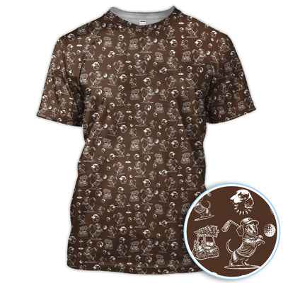 Dachshund Pattern Golf Shirt for Men, Funny Golf Polos, Golf Gift For Men