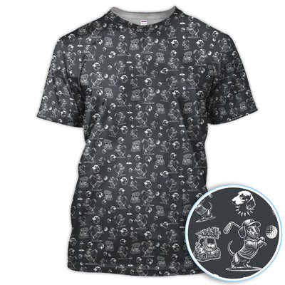 Dachshund Pattern Golf Shirt for Men, Funny Golf Polos, Golf Gift For Men