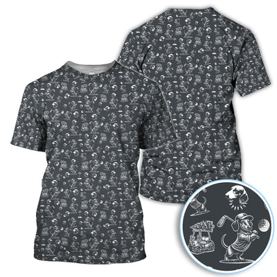 Dachshund Pattern Golf Shirt for Men, Funny Golf Polos, Golf Gift For Men