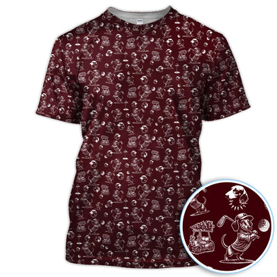 Dachshund Pattern Golf Shirt for Men, Funny Golf Polos, Golf Gift For Men