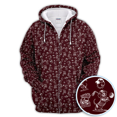 Dachshund Pattern Golf Shirt for Men, Funny Golf Polos, Golf Gift For Men