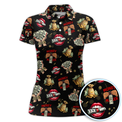 Money Maker Pattern Golf Polos, Funny Golf Shirt For Men, Golf Gift For Golfer
