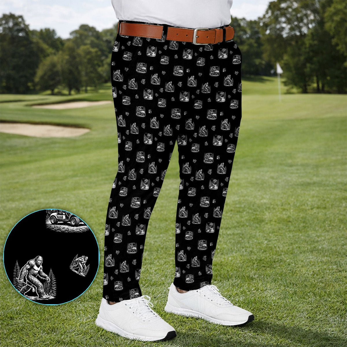 Bigfoot Pattern Golf Set, Funny Sasquatch Golf Set, Crazy Golf Gift For Men