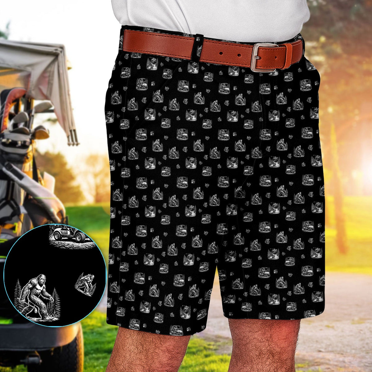 Bigfoot Pattern Golf Set, Funny Sasquatch Golf Set, Crazy Golf Gift For Men