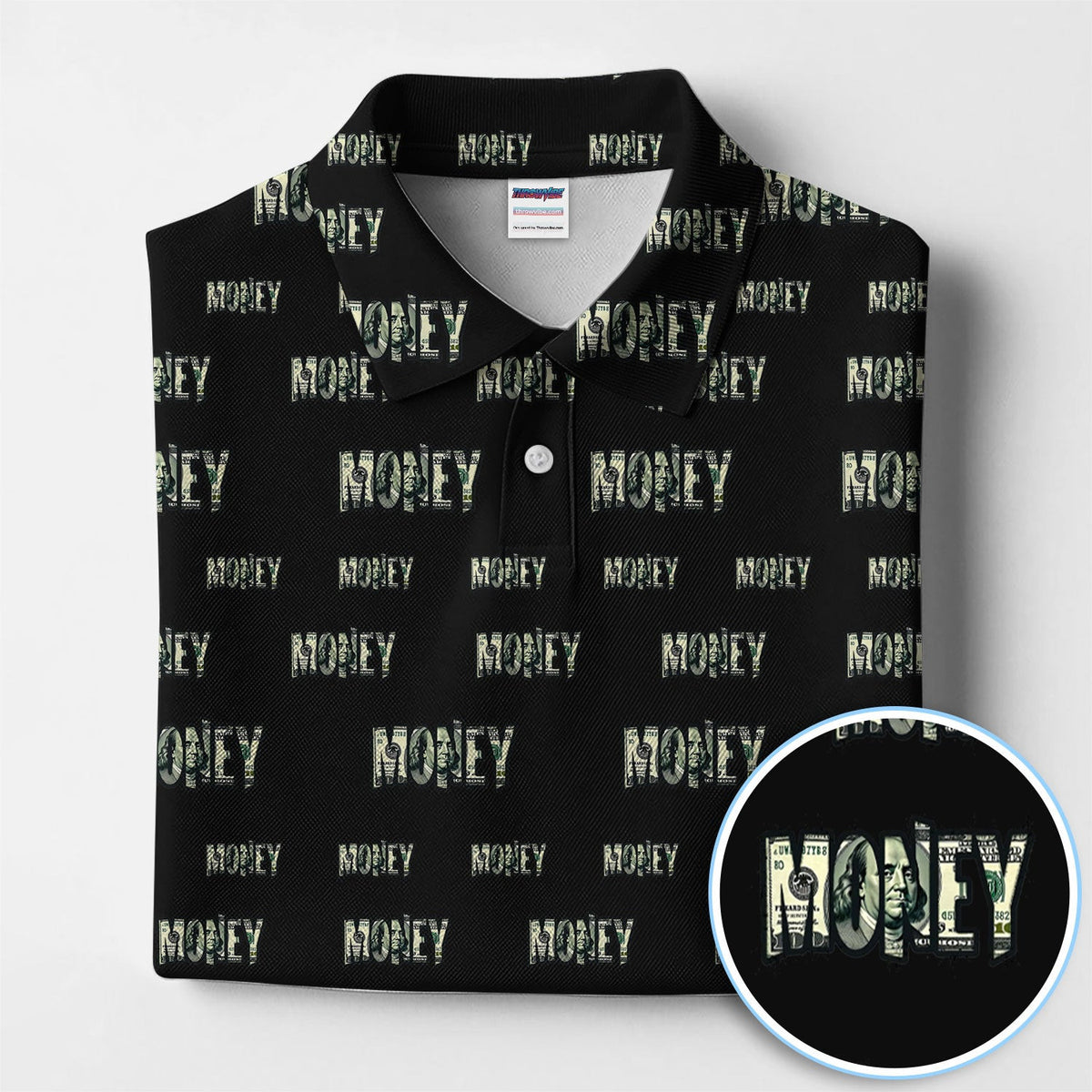 Money Pattern Golf Polos, Funny Golf Shirt For Men, Golf Gift For Golfer