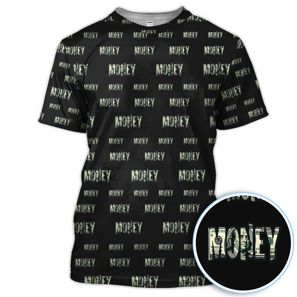 Money Pattern Golf Polos, Funny Golf Shirt For Men, Golf Gift For Golfer