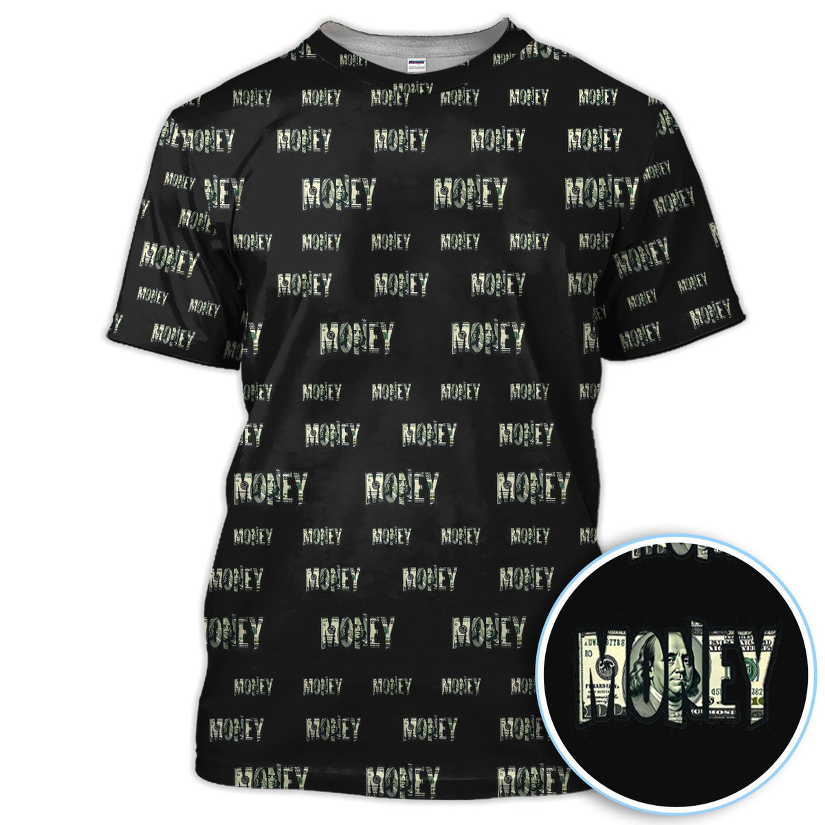 Money Pattern Golf Polos, Funny Golf Shirt For Men, Golf Gift For Golfer
