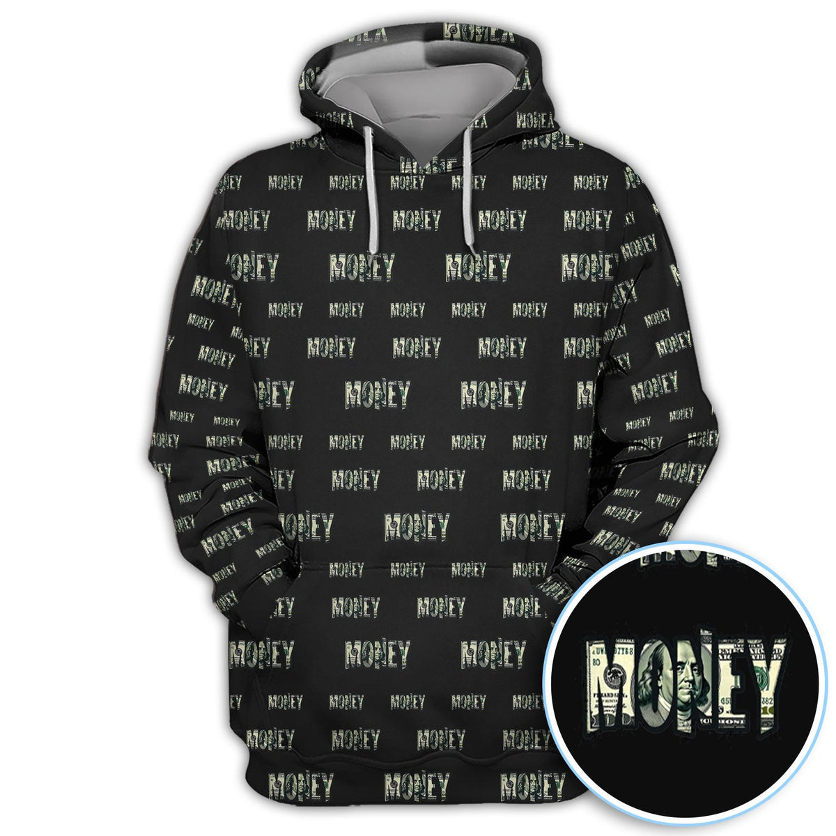 Money Pattern Golf Polos, Funny Golf Shirt For Men, Golf Gift For Golfer