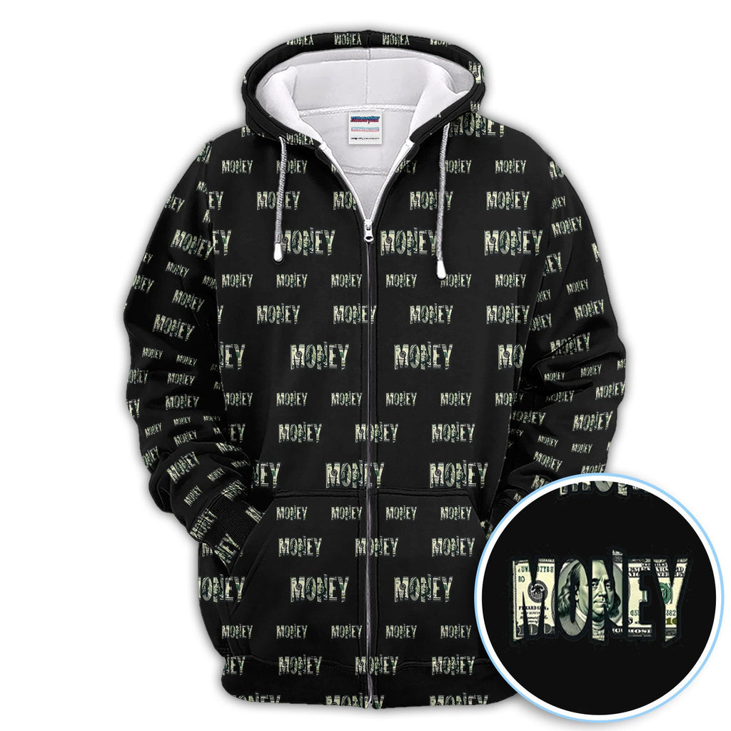 Money Pattern Golf Polos, Funny Golf Shirt For Men, Golf Gift For Golfer