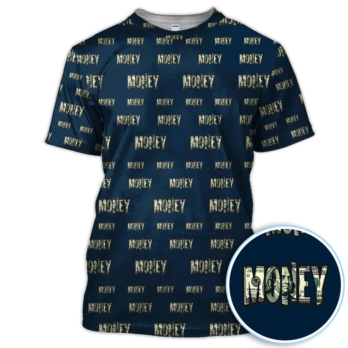 Money Pattern Golf Polos, Funny Golf Shirt For Men, Golf Gift For Golfer