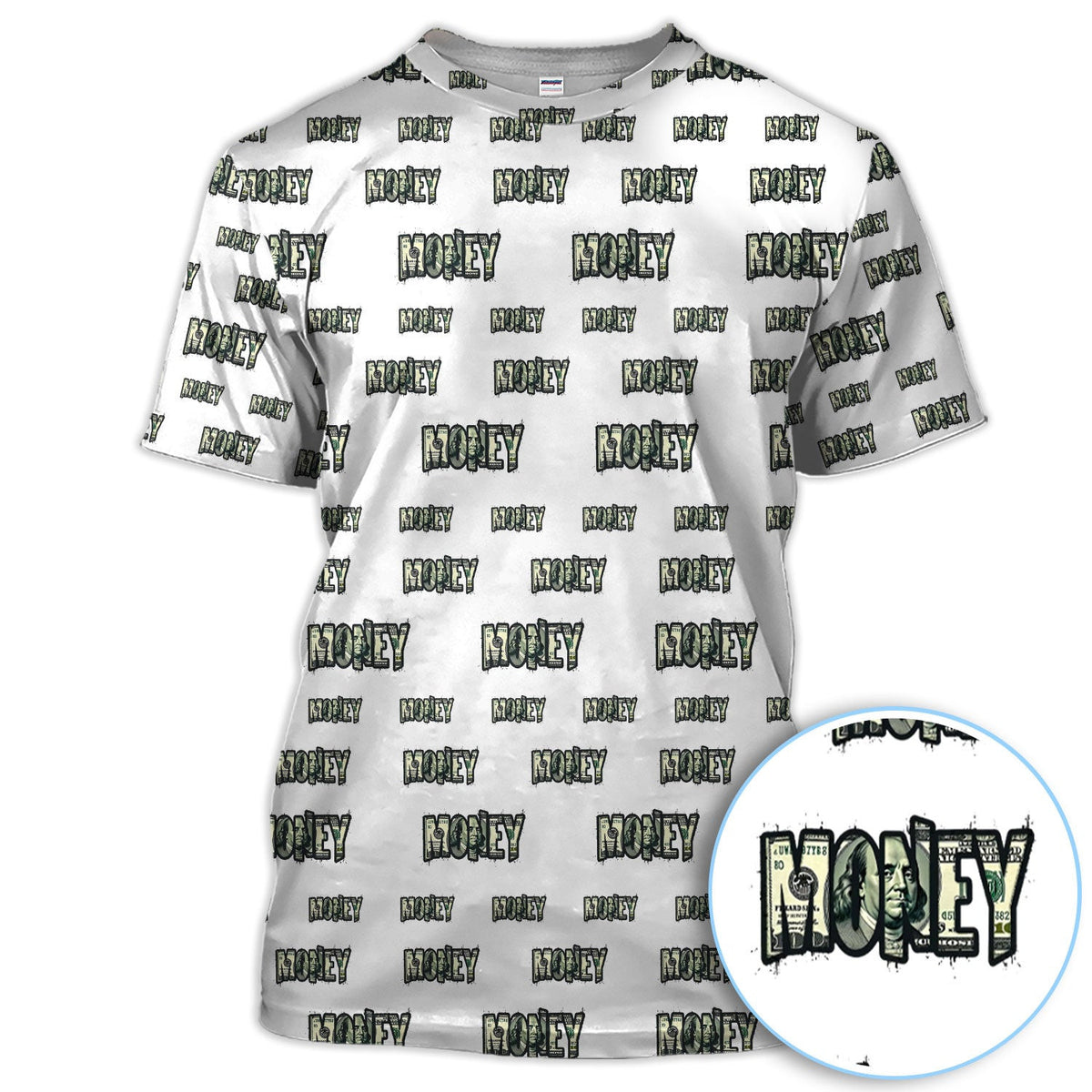 Money Pattern Golf Polos, Funny Golf Shirt For Men, Golf Gift For Golfer