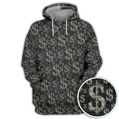 Crazy Dollar Money Golf Polos, Luxury Cash Pattern Golf Shirt, Funny Golf Shirt For Men