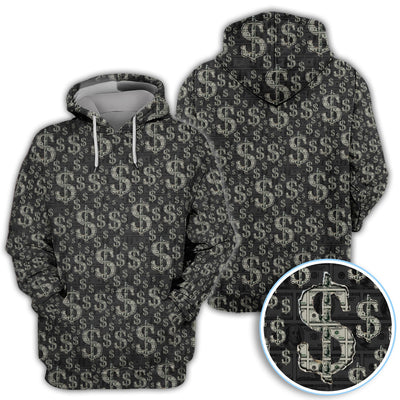 Crazy Dollar Money Golf Polos, Luxury Cash Pattern Golf Shirt, Funny Golf Shirt For Men