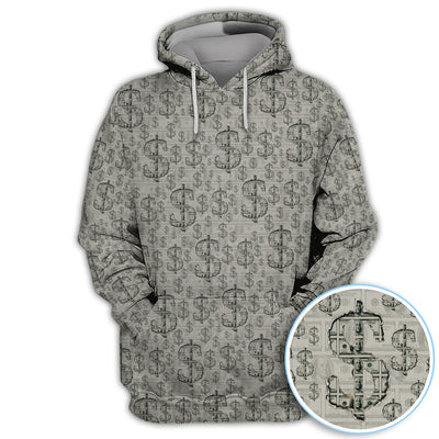 Crazy Dollar Money Golf Polos, Luxury Cash Pattern Golf Shirt, Funny Golf Shirt For Men
