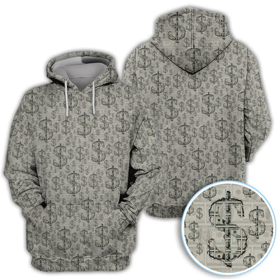 Crazy Dollar Money Golf Polos, Luxury Cash Pattern Golf Shirt, Funny Golf Shirt For Men