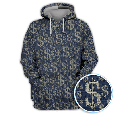 Crazy Dollar Money Golf Polos, Luxury Cash Pattern Golf Shirt, Funny Golf Shirt For Men
