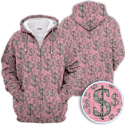 Crazy Dollar Money Golf Polos, Luxury Cash Pattern Golf Shirt, Funny Golf Shirt For Men