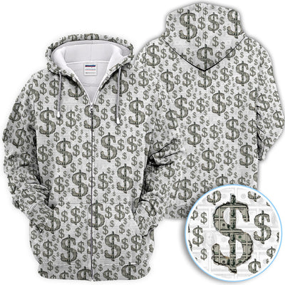 Crazy Dollar Money Golf Polos, Luxury Cash Pattern Golf Shirt, Funny Golf Shirt For Men